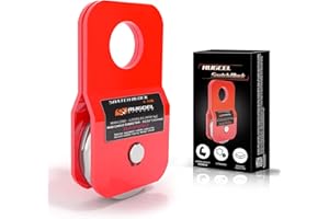 RUGCEL WINCH 4.8T Heavy Duty Recovery Winch Snatch Block,10500lb Capacity (red),Towing Pulley System for Synthetic Rope or Steel Cable