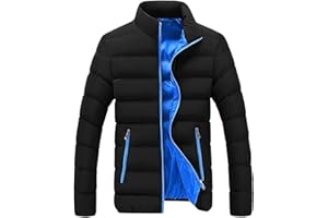 AQAYL Men's Lightweight Puffer Jacket Packable Down Coat Stand Collar Quilted Jacket Slim Fit Insulated Jacket Winter Outwear
