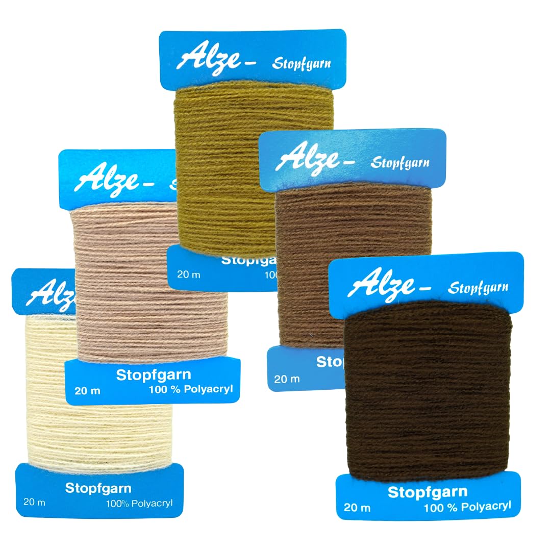 Trimz Darning Wool, Assorted, 5 x 20m, 501-5-AS, Dark