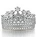 XAHH Women 18K White Gold Plated Wedding Engagement Ring Set for Bridal Princess Crown Tiara CZ Crystal Best Anniversary Promise Band Size 9