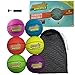 K-Roo Sports Atomic Athletics Neon Rubber Playground Balls - 6 Pack of Youth Size, includes Pump & Storage Bag - Basketball