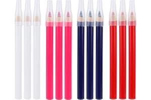 12pcs Fabric Pencils for Sewing, Water Soluble Tailor Chalk Marking Tools Washable Fabric Markers Embroidery Pen for Quilting