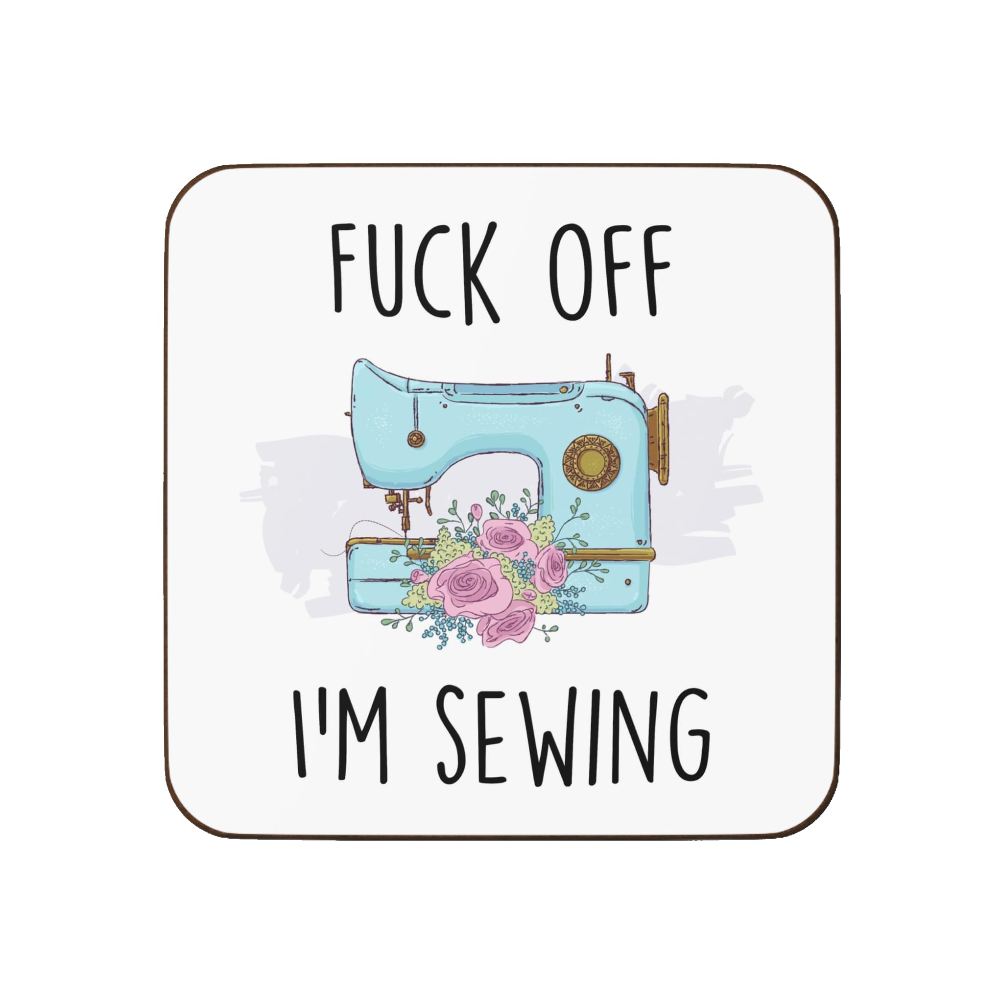 Plumfoolery F**k Off I' Sewing Mug and Coaster - Funny Gift for Sewing Enthusiasts, Hobby, Sewing Gift Cup (Coaster)
