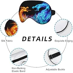 NOHSHE Fiery Dragons Sleep Eye Mask Eye Cover Blue