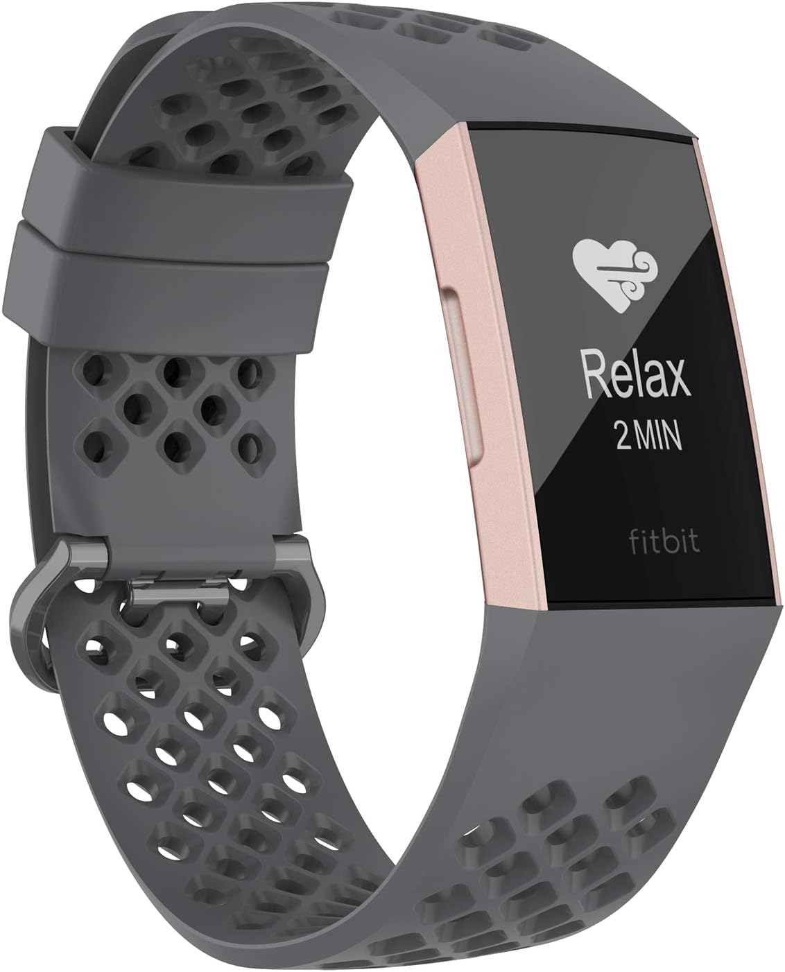 Adepoy Compatible for Fitbit Charge 3/ Charge 4 Strap, Breathable Air hole Silicone Sport Replacement Band Women Men Wristband for Fitbit Charge 3 SE Fitness Activity Tracker