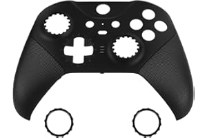 Ceozon Replacement Faceplate Cover Front Housing Shell Repair Accessories Kit for Xbox One Elite Controller Series 2 Included Joystick Rings Black