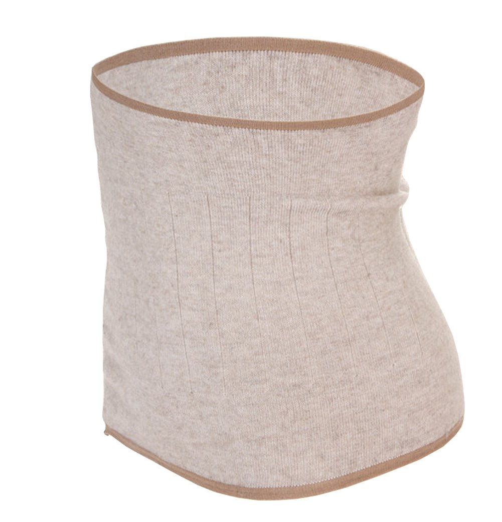 Themal Therapy Knit Kidney Warmer Abdominal Binder Stomach Lumbar Lower Back Support Brace Slim Waist Trimmer Wrap Belt Postpartum Belly Band Warm Kidney Pain Relief (Khaki, M for waist girth 57-90CM)