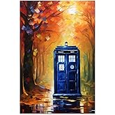 Bvkilrvc Unframed Canvas Prints Wall Art, Lonely Phone Booth In The Woods Wall Decor Print Painting Gift Wall Living Room Bedroom Home Office Decoration Painting Unframed 12x18inch