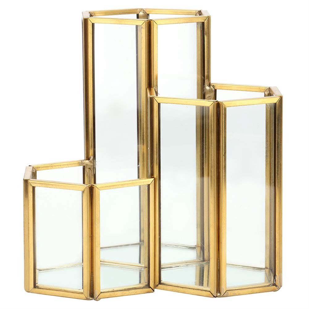 Stylish Combination Glass Pen Holder,Makeup Brush Holder Desk Organizer Storage, Modern Glass Multi-Purpose Makeup Brush Holder for Bathroom, Countertop, Desk, Dorm and Vanity