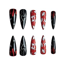 24 Pcs Stiletto Press on Nails Long Halloween