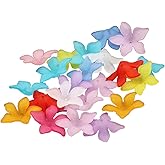 Lasenersm 120pcs 26mm Acrylic Flower Beads, Multicolored, Frosted Assorted Color, DIY Craft Jewelry Making