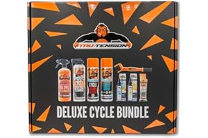 Tru-Tension Deluxe Cycle Bundle - Complete Bicycle Cleaning Solution with Bike Chain Cleaner, Disc Brake Cleaner, MTB Chain Lube, and Chain Cleaning Brush - All-in-One 6 Piece Set