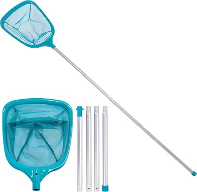 KAHEIGN 150CM Pool Skimmer Net with Pole Green Aluminum Telescopic Rods