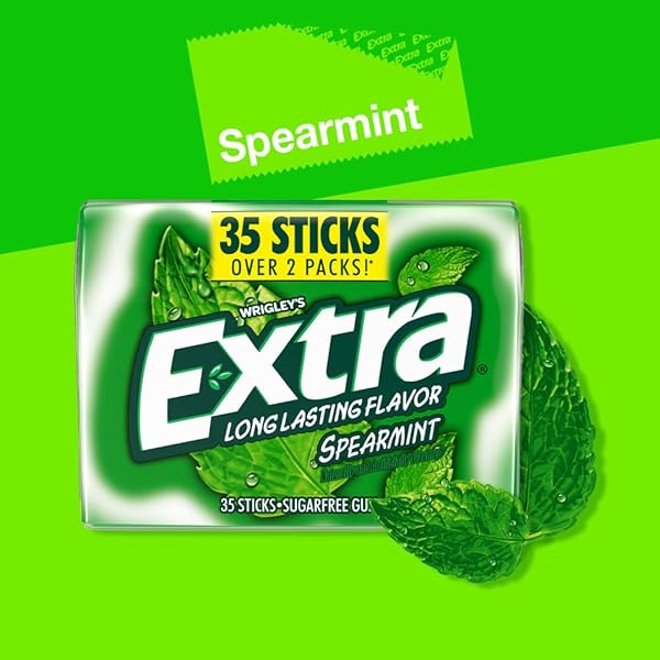 EXTRA SPEARMINT SUGAR FREE CHEWING GUM BACK TO SCHOOL SNACKS, 35 STICK MEGA PACK