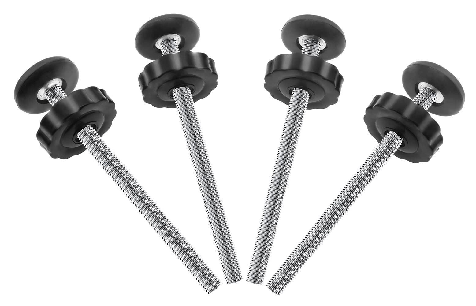 Photo 1 of 4Pcs Universal Baby Gate Threaded Spindle Rod, M8 (8mm) Replacement Bolt Part for Baby & Pet Pressure Mounted Safety Gates, Extra Long Baby Tension Gate Extender (Black)
