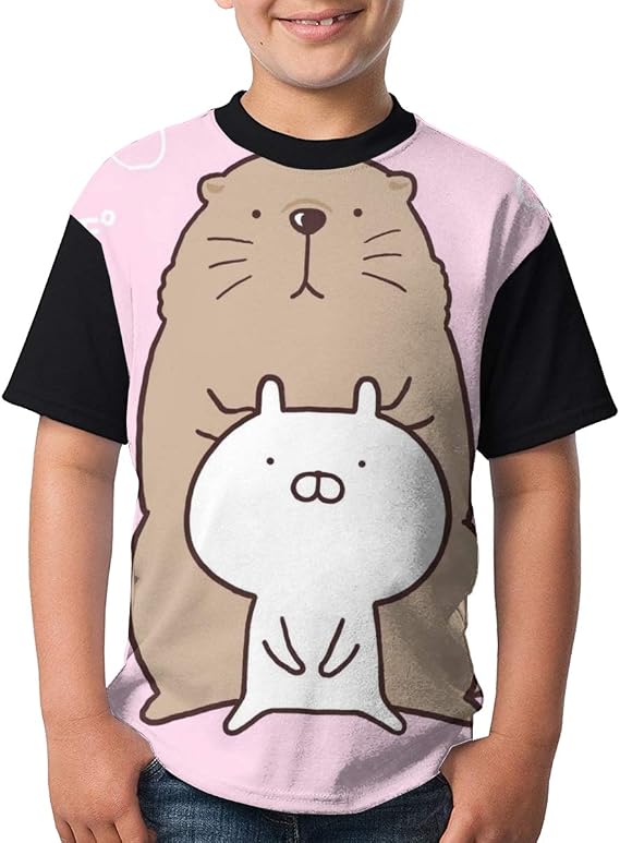 Amazon Co Jp うさ まる2 子供tシャツ 半袖 かわいい アニメ 日常服 夏 男の子 女の子 薄手 通気性 柔らかい 子供服 Tシャツ 服 ファッション小物
