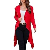 Yekaty Womens Fall Long Cardigan Sweater Open Front Duster Hooded Cardigan with Pockets