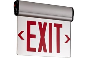 TANLUX Red Exit Signs for Business, Double Sides LED Edge Lit Exit Sign, UL 924, Hardwired Emergency Exit Lights with Battery Backup, Aluminum Housing with Rotating Acrylic Mirror Panel, AC 120/277V, 1 Pack