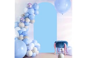 FOTSHARER Wedding Arch Cover Baby Blue Arch Backdrop Covers 5ft for Metal Stand Backdrop Light Blue Arch Spandex Cover Fitted Round Top Arch Backdrop Cover for Birthday Party Banquet Arbor Decorations