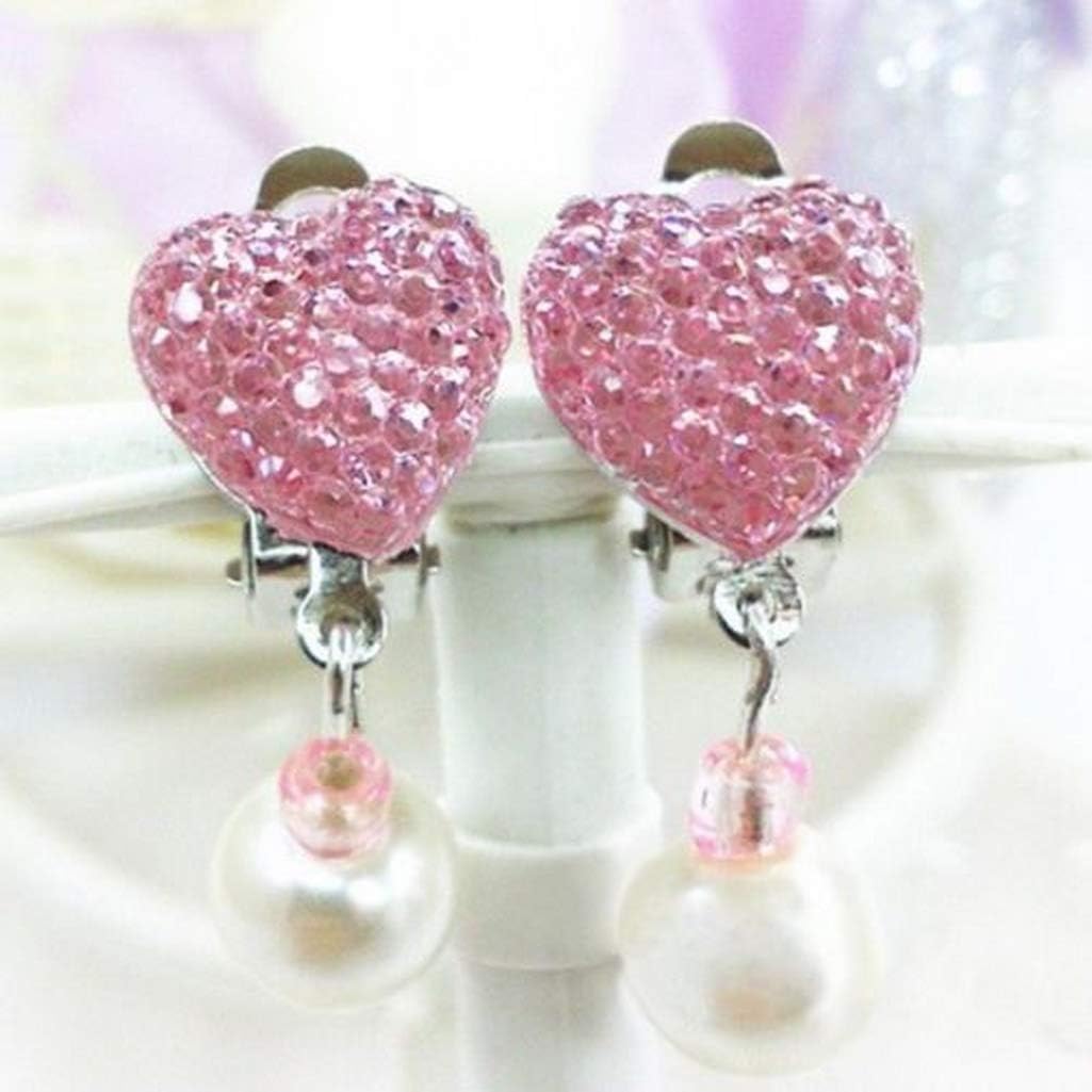 Fine Clip on Earring No Piercing Crystal kids Costum Drop Dangle Jewelry Women Hanging Dangle Earrings