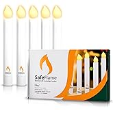 Concordia Supply SafeFlame LED Candlesticks - 6" (25-Pack) Handheld Battery Operated Candles w/Flickering Effect - Perfect for Church Services, Candlelight Vigils, and Special Events - (Amber)