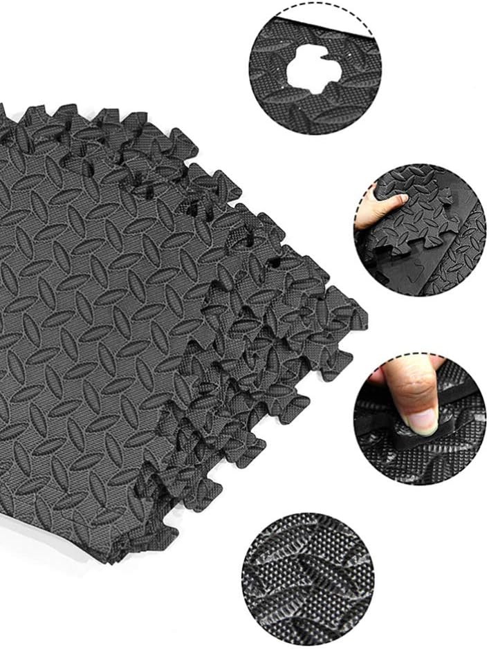 NOBRANDED 12Pcs Puzzle Exercise Mat, EVA Foam Interlocking Tiles, Protective Flooring Mats for Gym Equipment and Cushion for Workouts : Sports & Outdoors