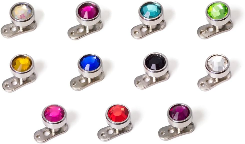 Dermal Anchor Top And Anchor Base 4mm Gem 16g Surgical Steel