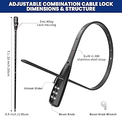 WARLION Zip Tie Lock - 3-Digit Adjustable Cable