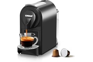 CHULUX Mini Espresso Machine, 20 Bar Single Cup Coffee Maker, Dual Brew Modes for Espresso and Lungo, 1400W Fast Brewing, Mystic Black (Upgrade Model)