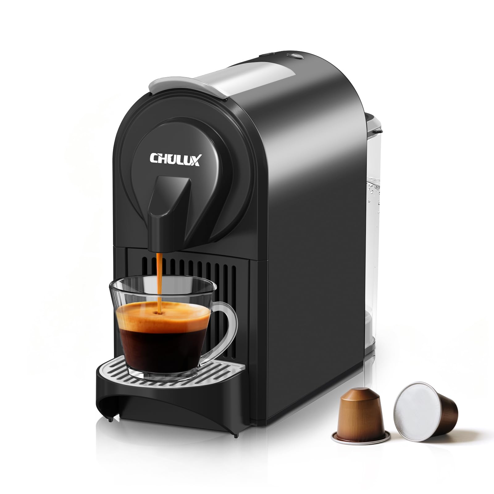 Photo 1 of ***DOES NOT WORK*** CHULUX Mini Espresso Machine, 20 Bar Single Cup Coffee Maker, Dual Brew Modes for Espresso and Lungo, 1400W Fast Brewing, Mystic Black (Upgrade Model)