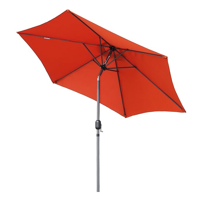 Angel Living® 5812110 270cm Sonneschirm Sonnenschutz neigbar Rostfrei aus Aluminium, Stahl und Polyester (Terrakotta)