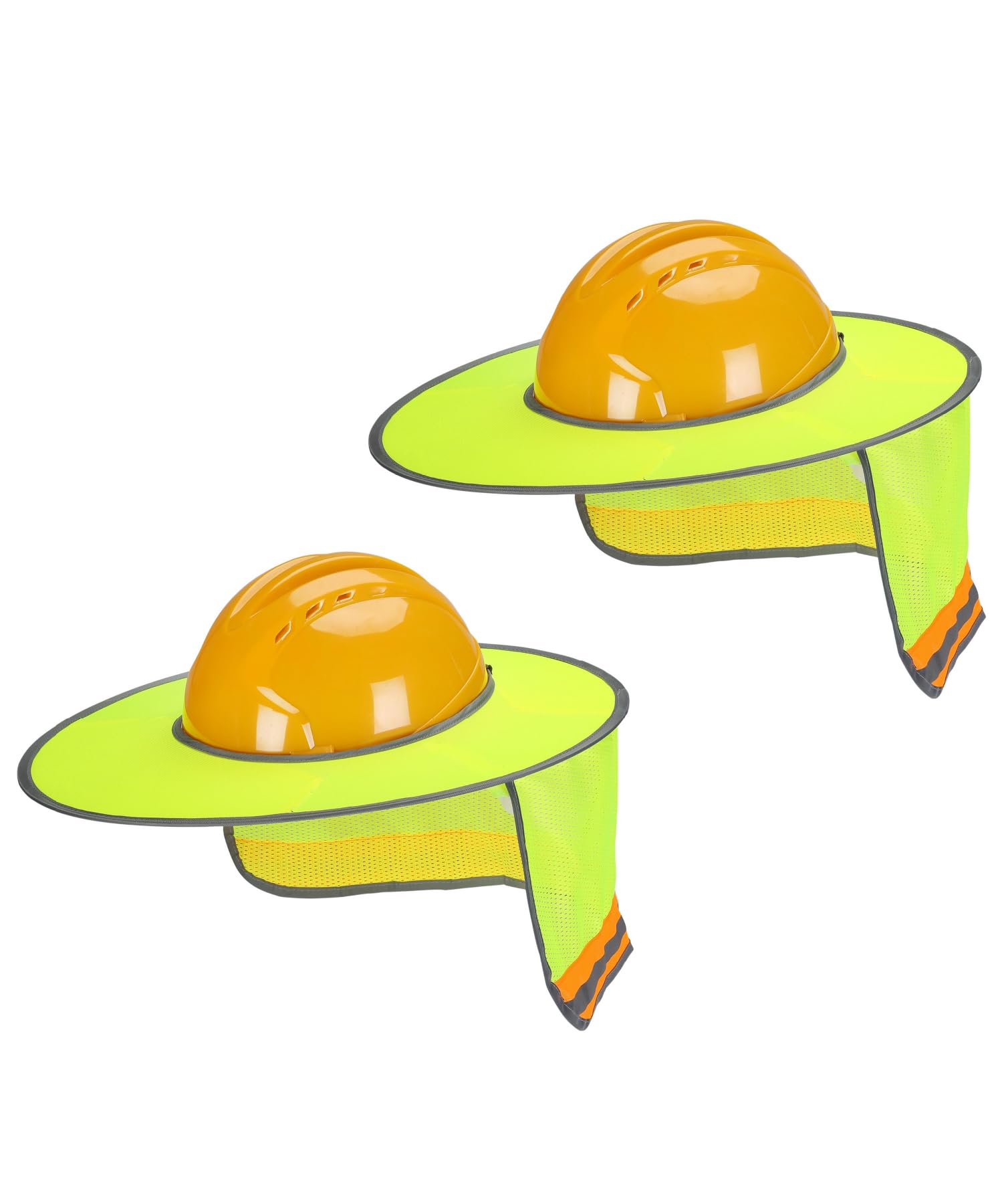 Photo 1 of UNCO- Hard Hat Sun Shield, 2 Pack, Yellow, Full & Standard Brim Mesh Sunshade High Visibility Reflective, Hard Hat Sun Shade, Hard Hat Accessories, Hard Hat Visor, Hard Hat Shade, Hard Hat Neck Shade