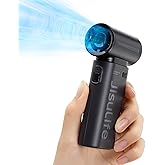 JISULIFE Portable Handheld Fan Life9, Turbo Power High Speed Air [18H Max Cooling Time], 5 Gear Wind, 5000mAh Rechargeable, Mini Pocket Design, Personal Fan for Travel Concerts Camping Makeup - Black