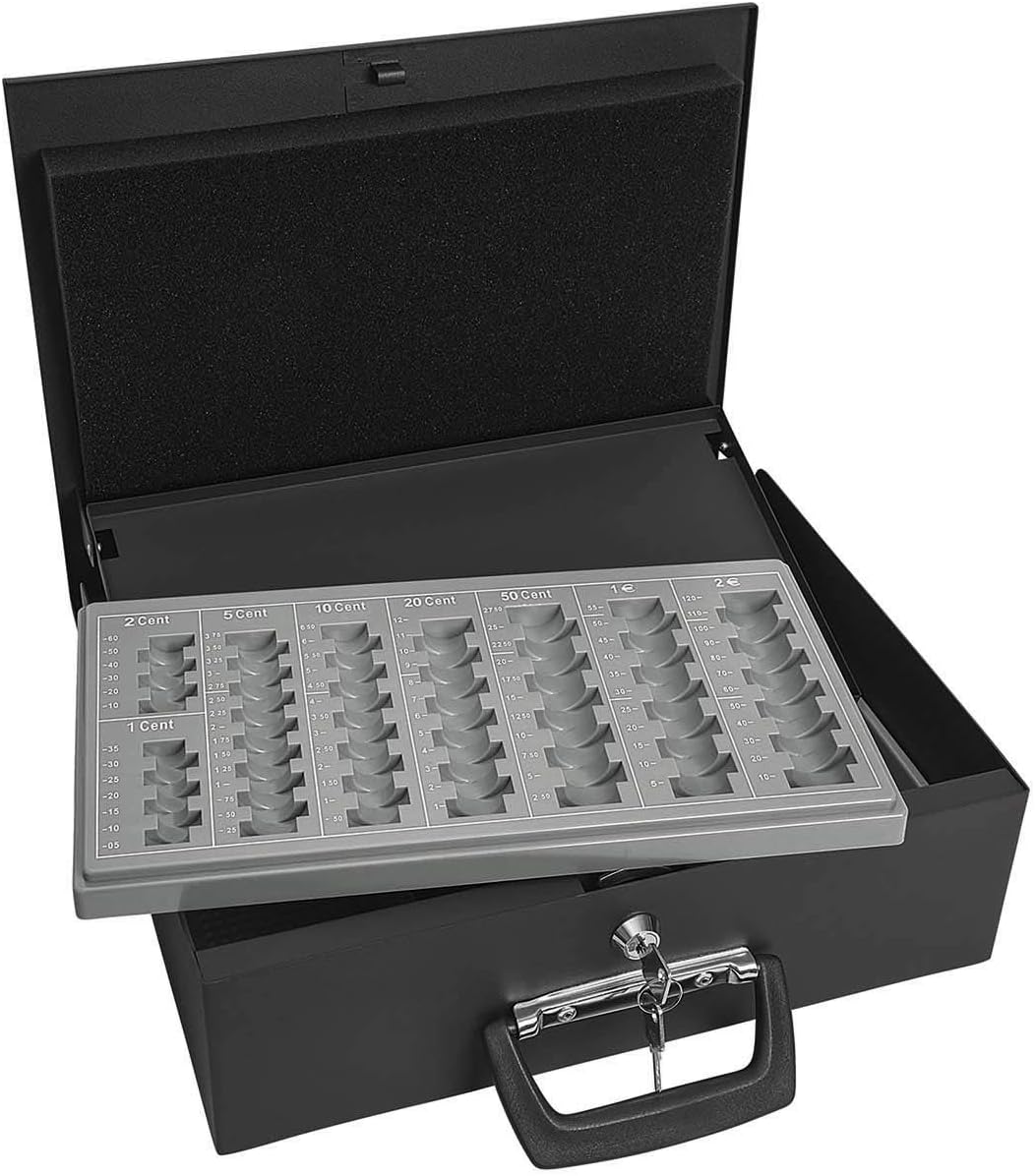 Wedo 150 100801 Black Tray Drawer Purse - Trays Drawers Purse (355 mm, 275 mm, 100 mm, 4.45 kg, 2 Keys) for Euro - Image 4