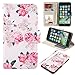 UrSpeedtekLive Premium PU Leather Flip Wallet Case Cover w/Card Slots & Stand for iPhone SE 2022/2020, iPhone 7/8 4.7 Inch, Flower 2