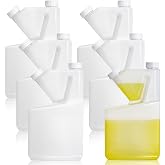 ZEAYEA 6 Pack 17 oz Plastic Measuring Bottles with Lids, Leakproof Portable Measuring Cups for Liquids, Oil, Beverages, HDPE Graduated Containers for Easy Pouring and Storage