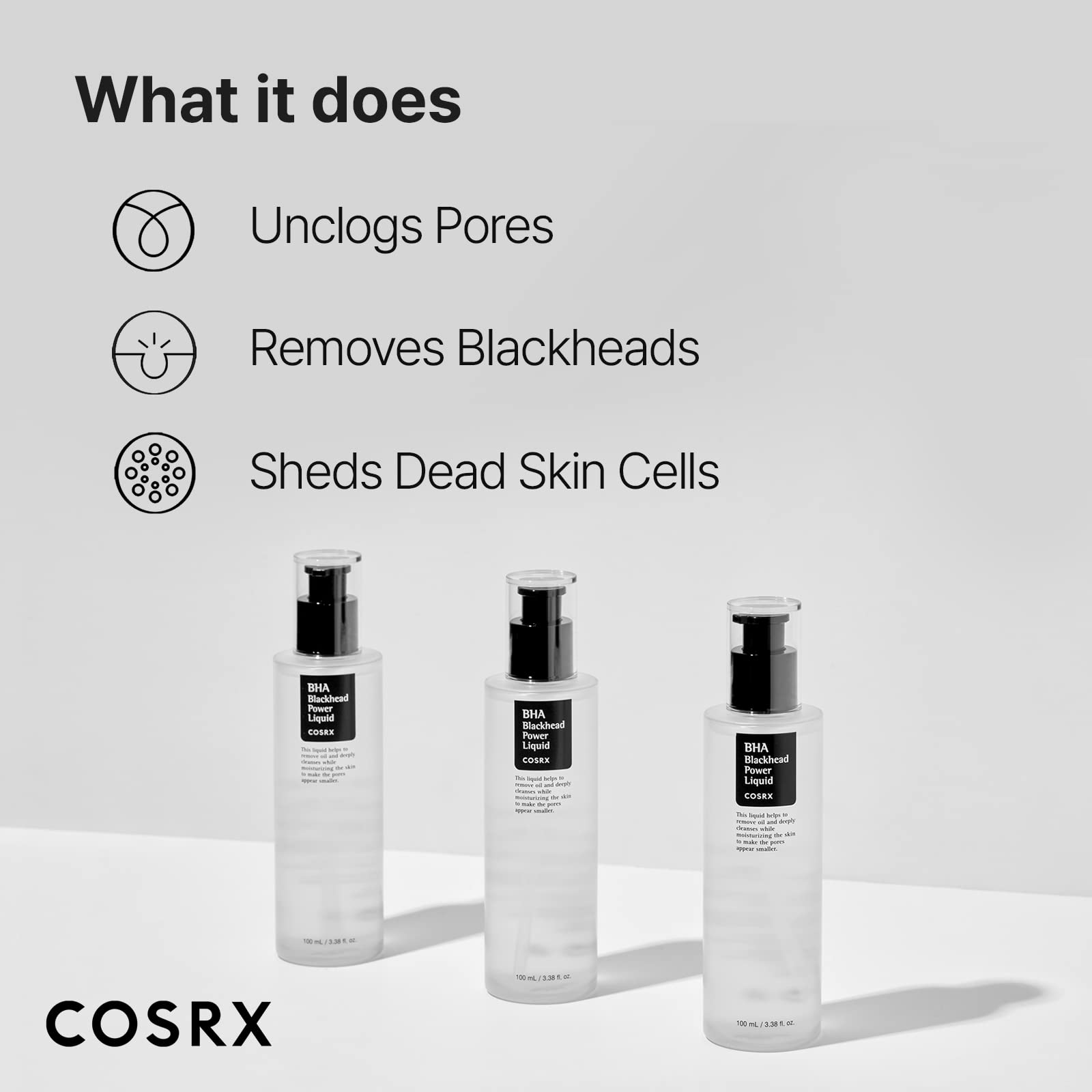 COSRX Niacinamide 2% + BHA 4% Blackhead Exfoliant Toner 3.38 fl.oz / 100ml, Korean Toner, Blackhead Remover, Pore Minimizer for Enlarged Pores, For All Skin Types, Korean Skin Care