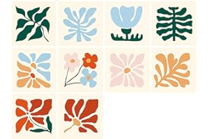 PONIIIEU Colorful Floral Inspired Tile Sticker Vinyl Self Adhesive Wall Decals Kitchen Floor Refitting Decor Abstract Ceramic