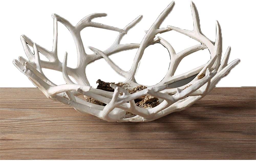 Amazon Com Art Reindeer Deer Antlers Organic Fruit Basket Bowl