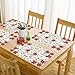 OurWarm 6pcs Embroidered Christmas Placemats, Red Poinsettia Placemats with Holly for Christmas Holiday Decorations, 11 x 17 Inch Christmas Table Mats