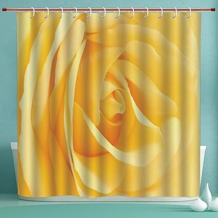 Amazon Com Exquisite Shower Curtain Yellow Flower Soft Yellow