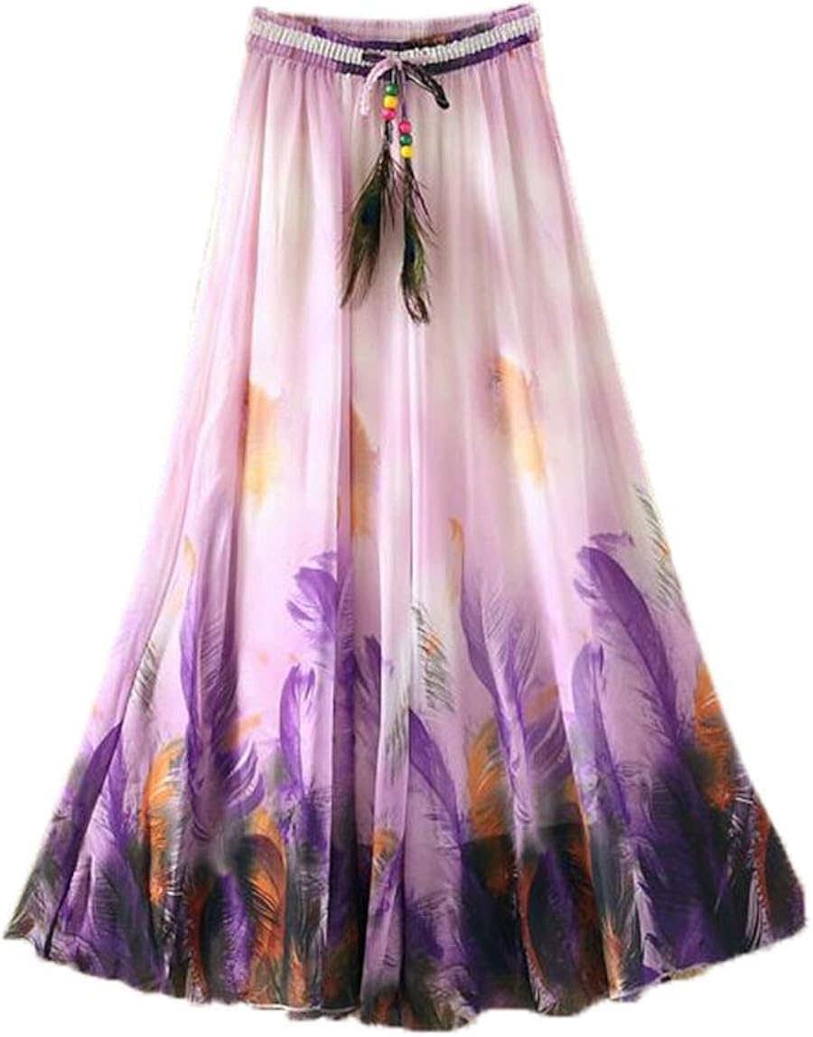 purple chiffon skirt