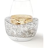 Wine Chiller for Glass Stemless Wine Glass Chiller Keeps Your Glasses of Vino Cold 10 Color Light Modes Separable Wine Essentials Accessories (White)