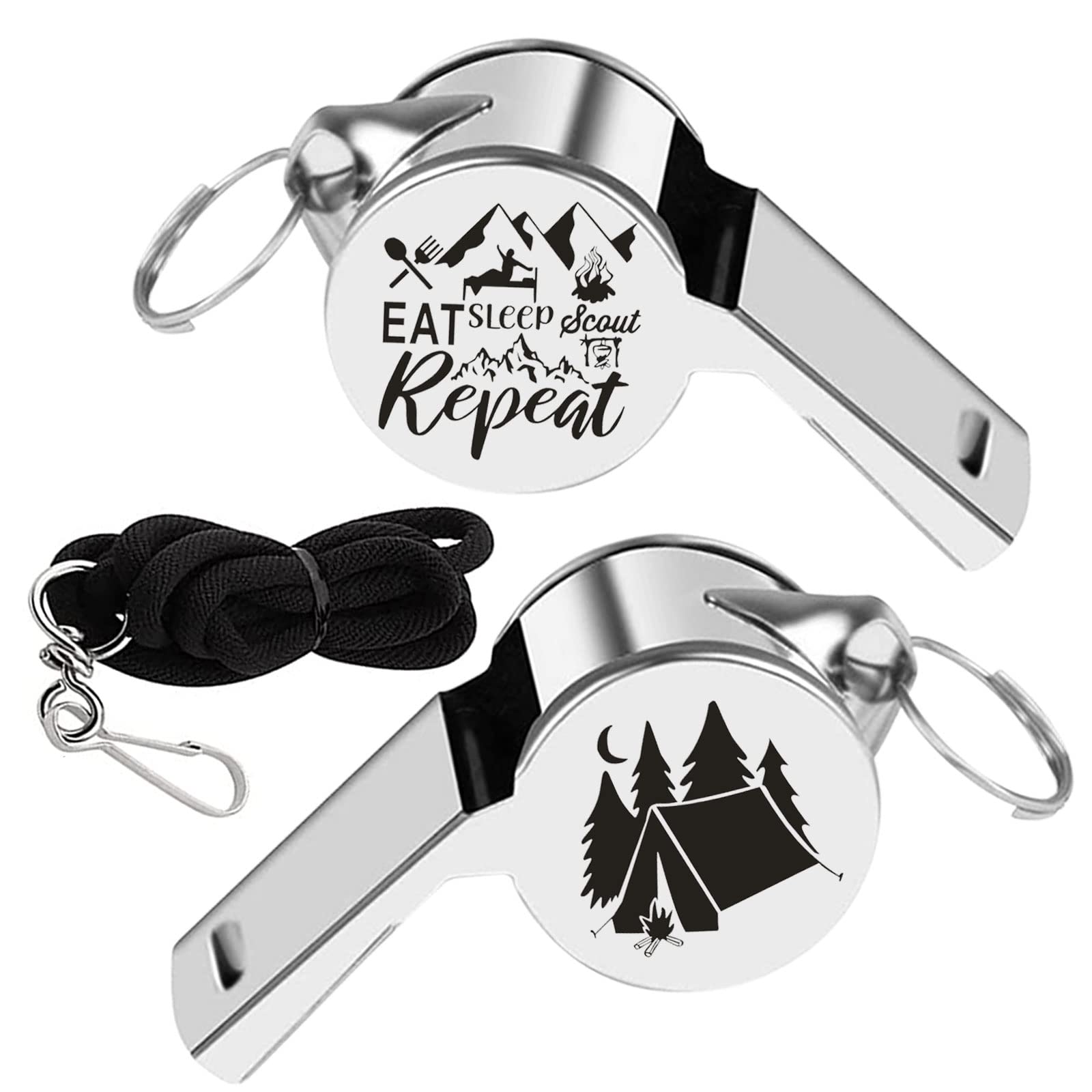 KEYCHIN Scout Leader Whistle With Lanyard Eat Sleep Scout Repeat Whistles Scout Troop Leader Gifts (Scout Whistle-S), Scout Whistle-s, L