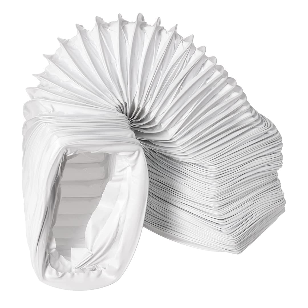 Steinberg14 PVC 110x55mm Flexible Ducting 3m - 4.3 x 2.2 inch Ducting for Air Conditioner, Extractor, Tumble Dryer - White - 1 Pack