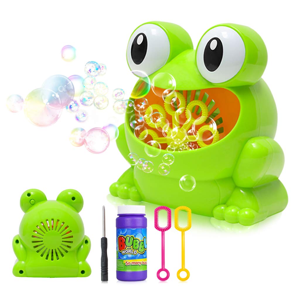 bubble making frog