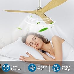 Depuley 52 Inch Remote Ceiling Fan Without