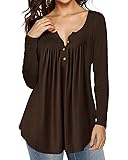AMCLOS Womens Solid Tops V Neck T-Shirts Swing