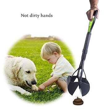 Sage Square Portable & Foldable Jaw Clamp Poop, Litter Potty Scooper for Dogs & Cats (Colour May Vary, Large)