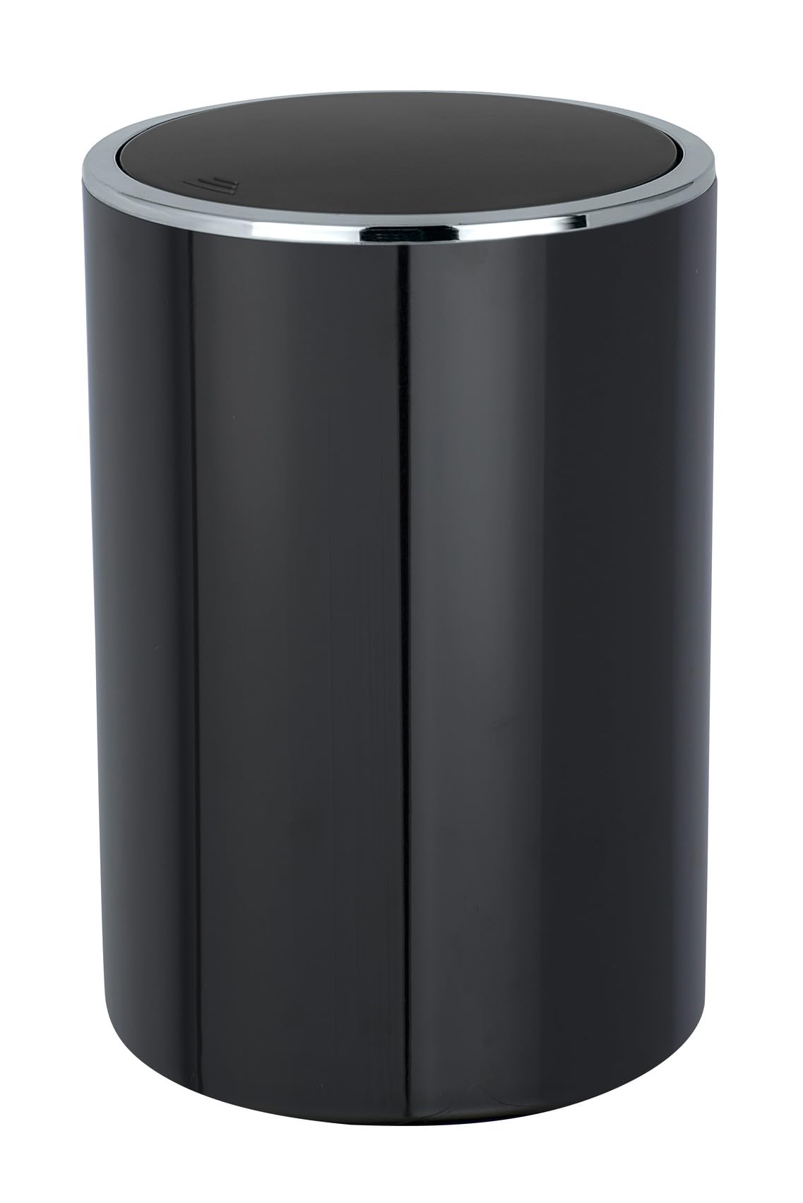 Wenko" Inca Swing Cover Bin, ABS, Black/Chrome, 18.5 x 18.5 x 25.5 cm — image 1